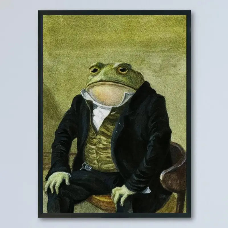 Frog Jazz Canvas Art Print - Frameless Wall Decor for Living Room, Bedroom, Home Office - Vintage & Modern Animal-Themed Poster