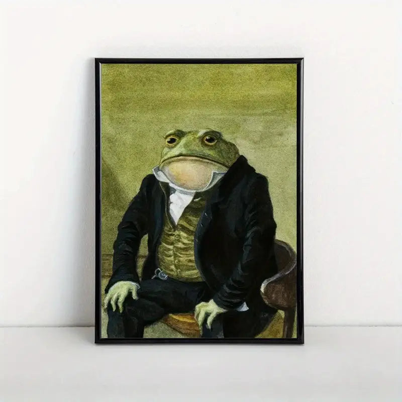 Frog Jazz Canvas Art Print - Frameless Wall Decor for Living Room, Bedroom, Home Office - Vintage & Modern Animal-Themed Poster